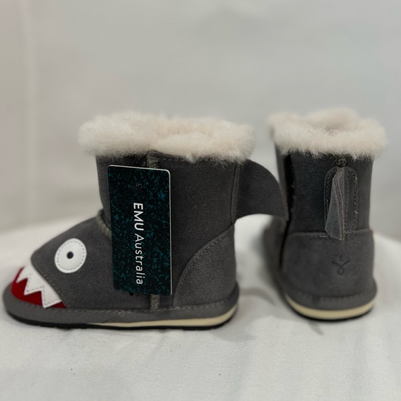 New EMU Shark Walker Costume Shearling Wool Suede Boot Shoe Baby 6-12 Toddler 3 - Picture 11 of 17